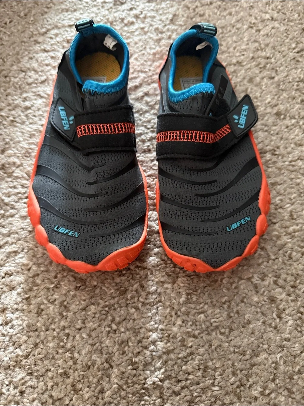 Kids' Black and Orange Water Shoes - Slip-On Comfort
